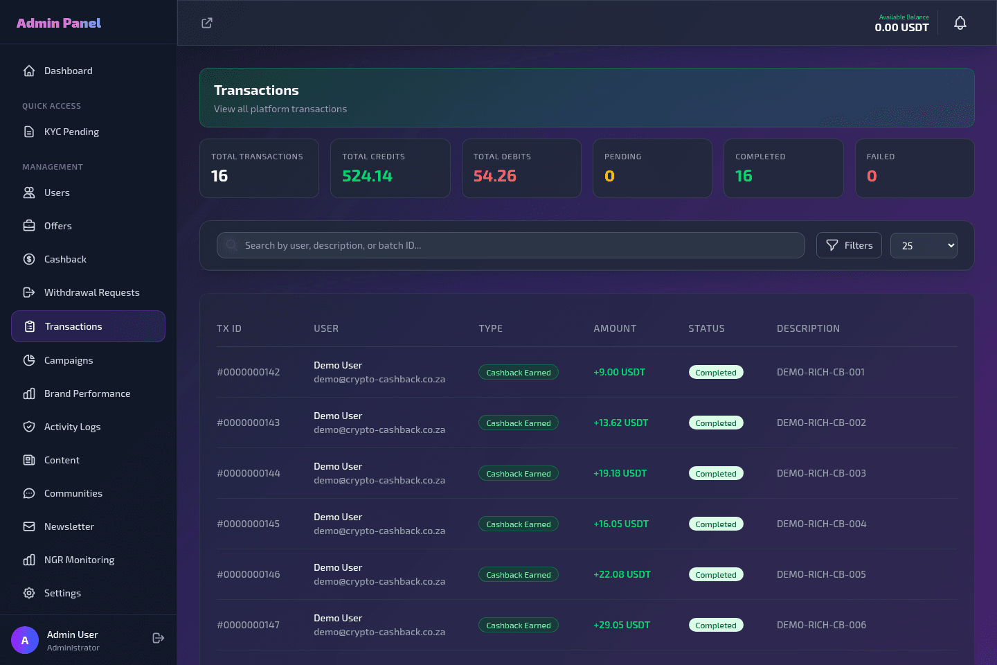 CryptoBack Laravel Platform screenshot 3